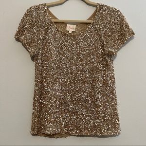 Gold/ champagne Sequin Top